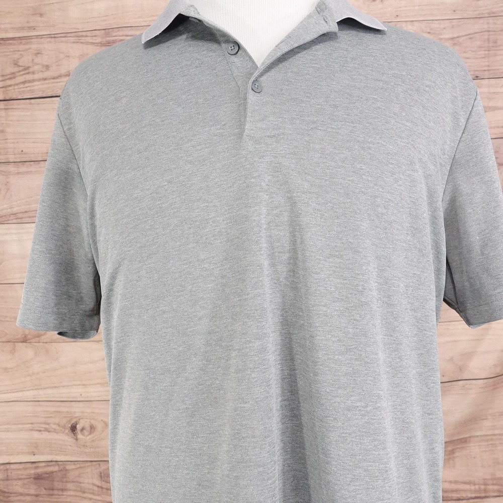 Adidas Polo Shirt Mens XL Gray Primegreen Performance Golf Short Sleeve